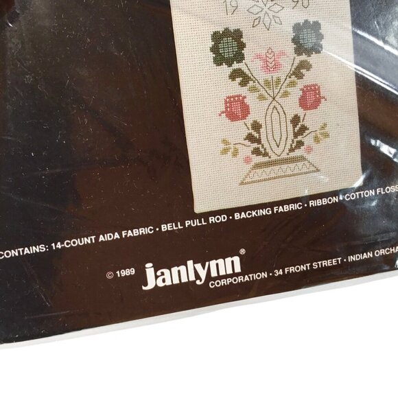 Vintage Jacobean Bell Pull Cross Stitch Kit Janlynn 92-03 Floral Bellpull - Picture 4 of 11